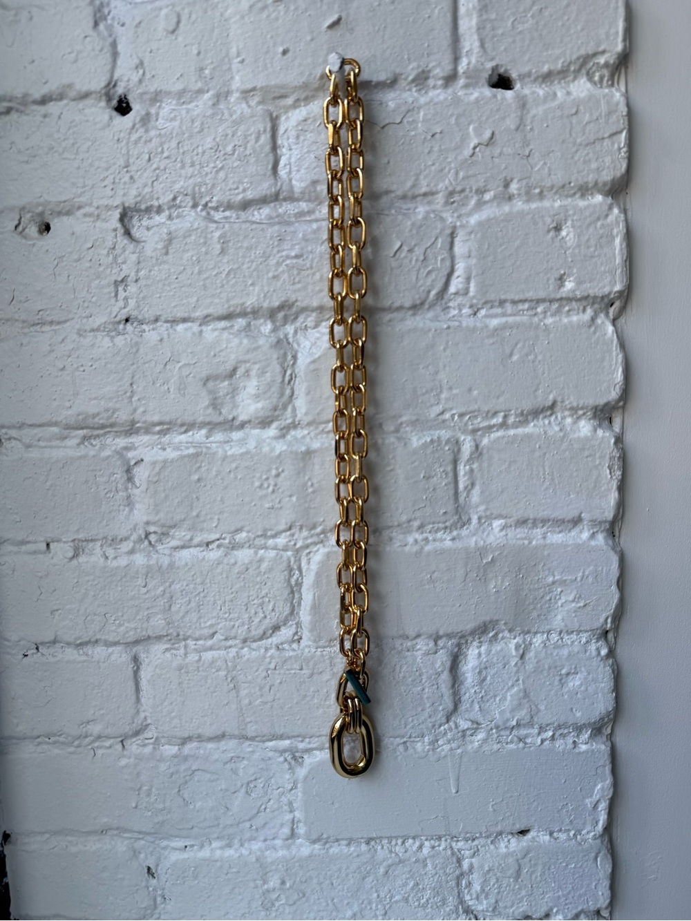 Paco Rabanne Long Gold Link Necklace with Drop Loop